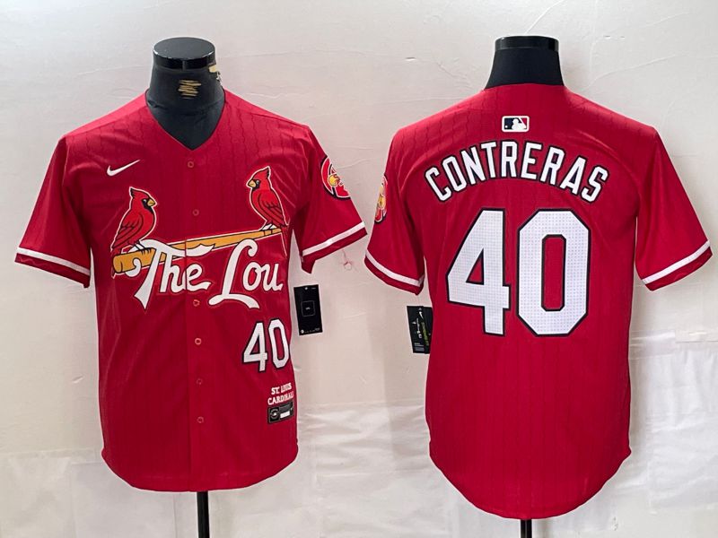 Men St.Louis Cardinals 40 Contreras Red City Edition 2024 Nike MLB Jersey style 1
